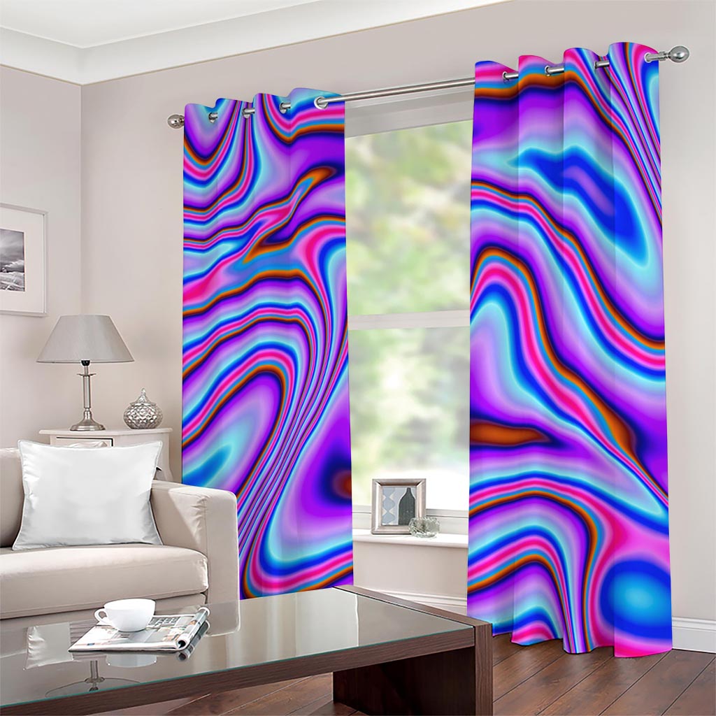 Purple Psychedelic Trippy Print Grommet Curtains
