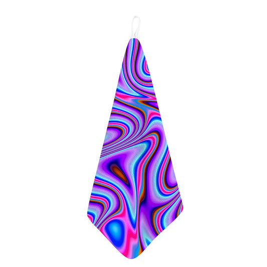 Purple Psychedelic Trippy Print Hand Towel