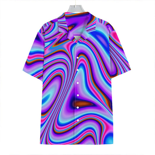 Purple Psychedelic Trippy Print Hawaiian Shirt