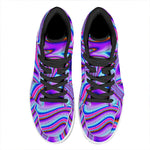 Purple Psychedelic Trippy Print High Top Leather Sneakers