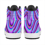 Purple Psychedelic Trippy Print High Top Leather Sneakers