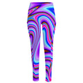 Purple Psychedelic Trippy Print High-Waisted Pocket Leggings