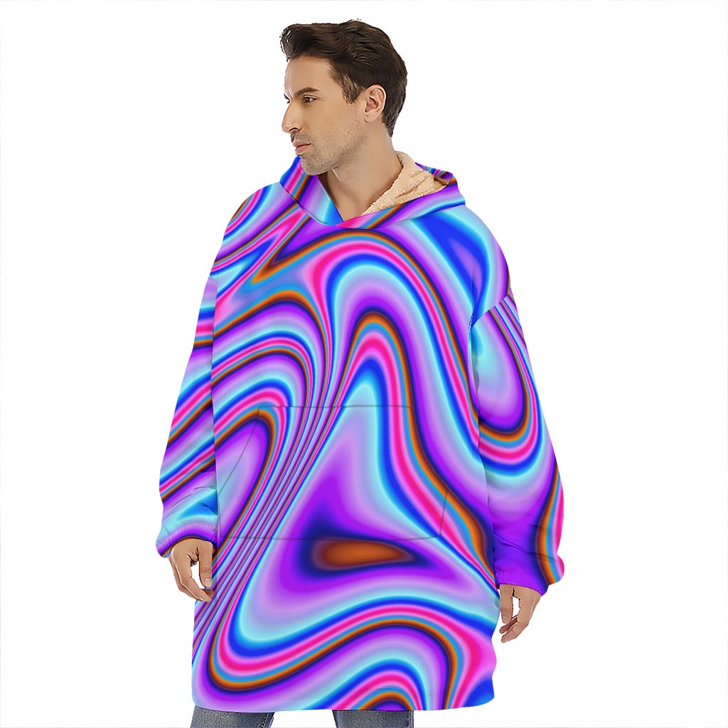 Purple Psychedelic Trippy Print Hoodie Blanket