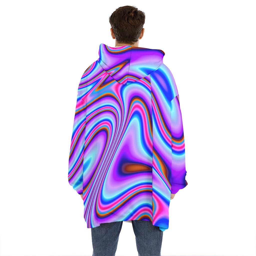 Purple Psychedelic Trippy Print Hoodie Blanket
