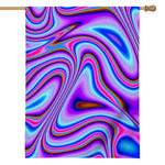 Purple Psychedelic Trippy Print House Flag