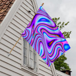 Purple Psychedelic Trippy Print House Flag
