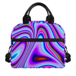 Purple Psychedelic Trippy Print Insulated Lunch Bag