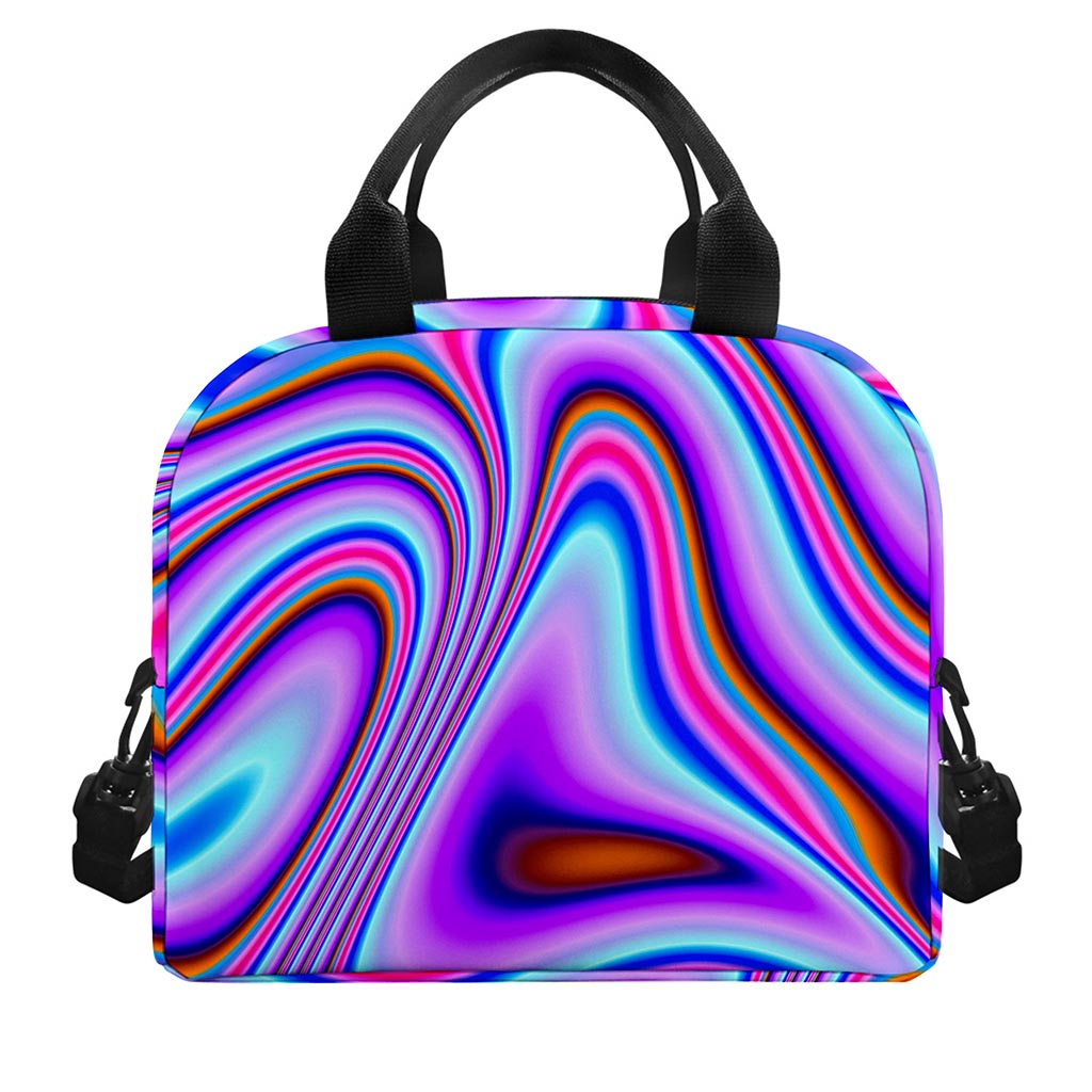 Purple Psychedelic Trippy Print Insulated Lunch Bag