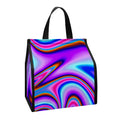 Purple Psychedelic Trippy Print Insulated Lunch Tote