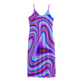 Purple Psychedelic Trippy Print Jersey Midi Cami Dress