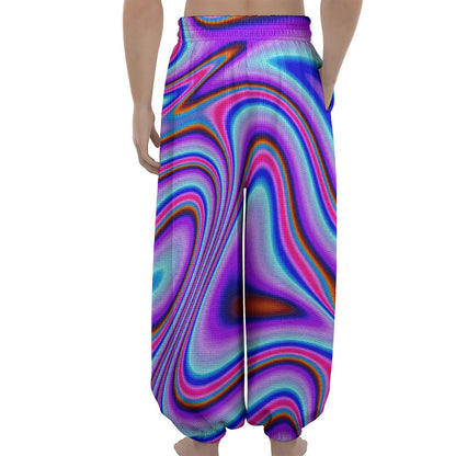 Purple Psychedelic Trippy Print Lantern Pants