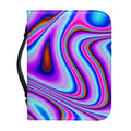 Purple Psychedelic Trippy Print Leather Bible Cover