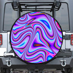 Purple Psychedelic Trippy Print Leather Spare Tire Cover