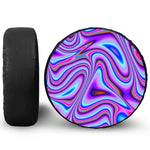 Purple Psychedelic Trippy Print Leather Spare Tire Cover