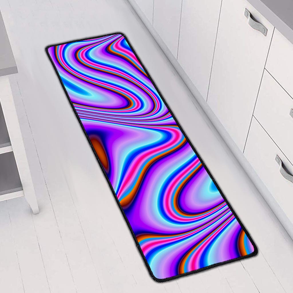 Purple Psychedelic Trippy Print Long Kitchen Mat