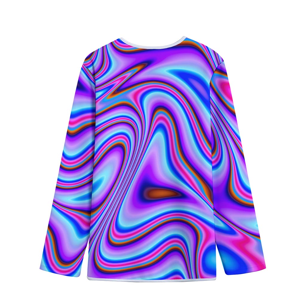 Purple Psychedelic Trippy Print Long Sleeve Short Coat