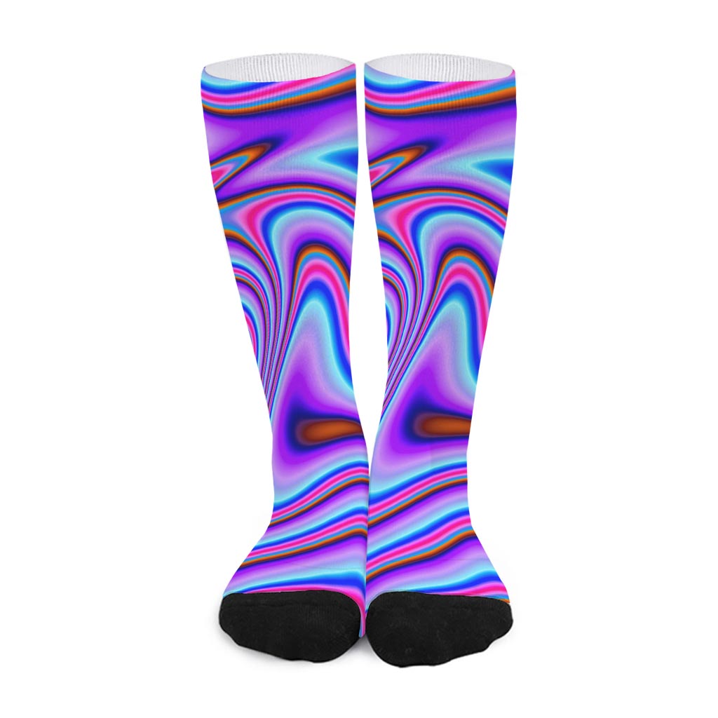 Purple Psychedelic Trippy Print Long Socks