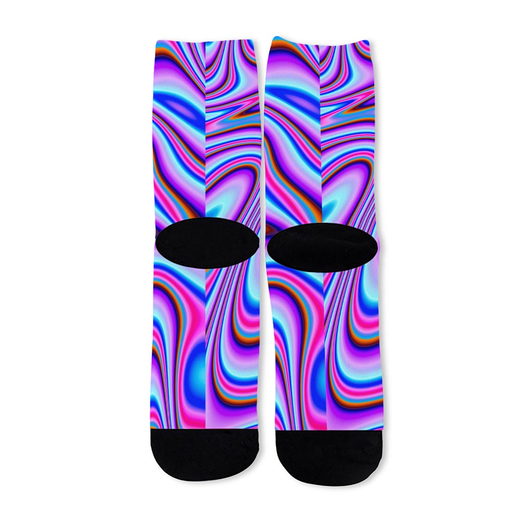 Purple Psychedelic Trippy Print Long Socks