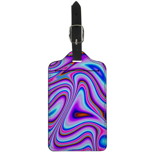Purple Psychedelic Trippy Print Luggage Tag