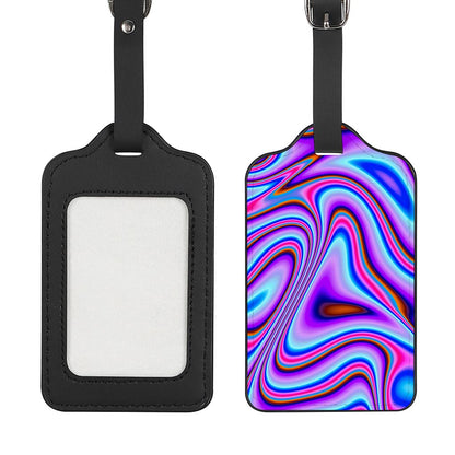 Purple Psychedelic Trippy Print Luggage Tag