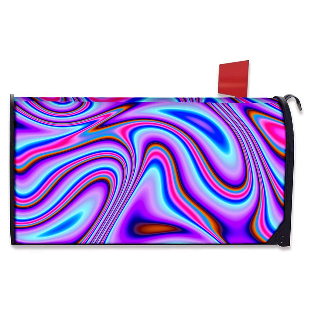 Purple Psychedelic Trippy Print Mailbox Cover