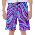 Purple Psychedelic Trippy Print Men's Beach Shorts