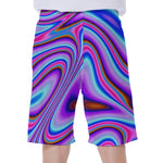 Purple Psychedelic Trippy Print Men's Beach Shorts