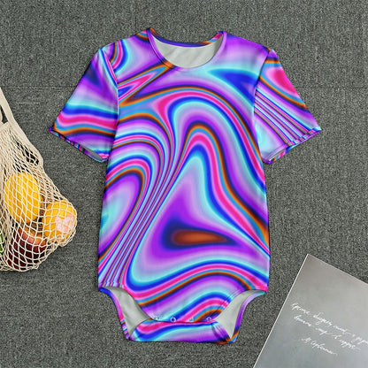 Purple Psychedelic Trippy Print Men's Bodysuit