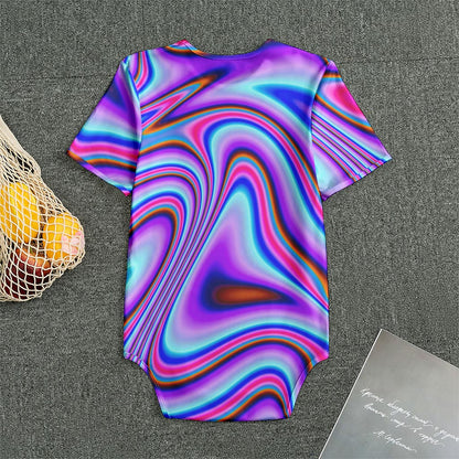 Purple Psychedelic Trippy Print Men's Bodysuit