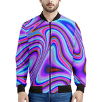 Purple Psychedelic Trippy Print Men's Bomber Jacket