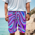Purple Psychedelic Trippy Print Men's Cargo Shorts