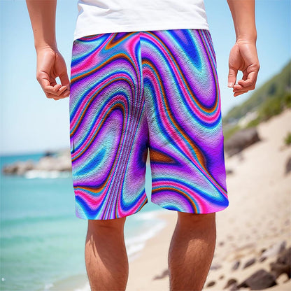 Purple Psychedelic Trippy Print Men's Cargo Shorts