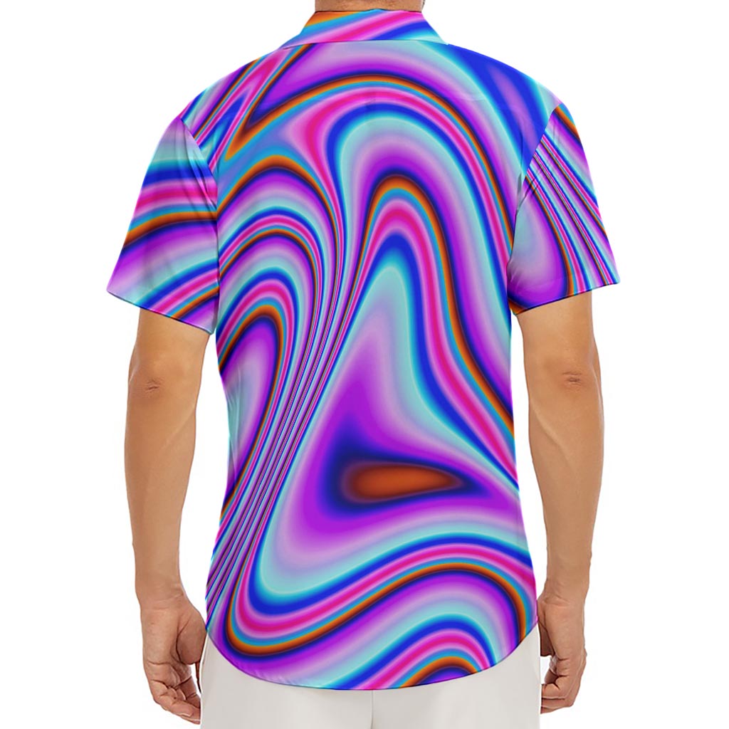 Purple Psychedelic Trippy Print Men's Deep V-Neck Shirt