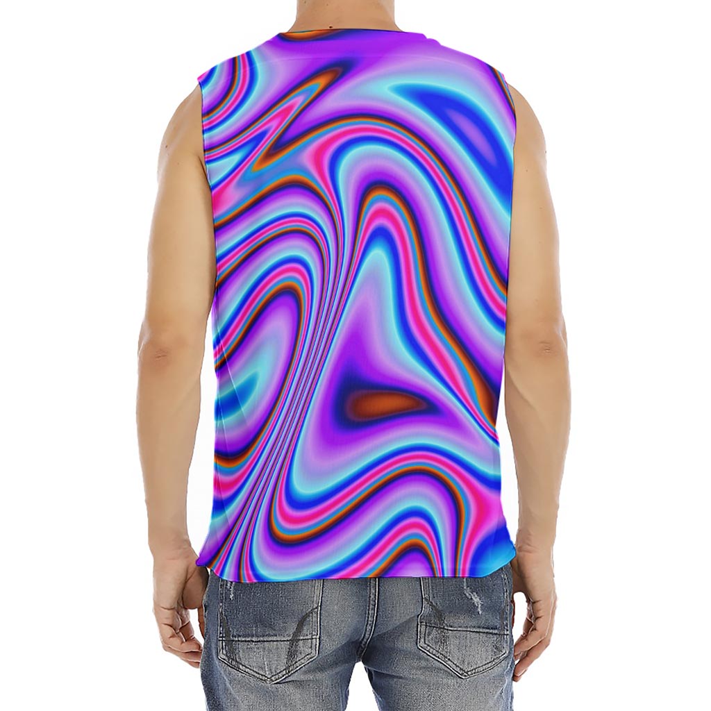 Purple Psychedelic Trippy Print Men's Fitness Tank Top