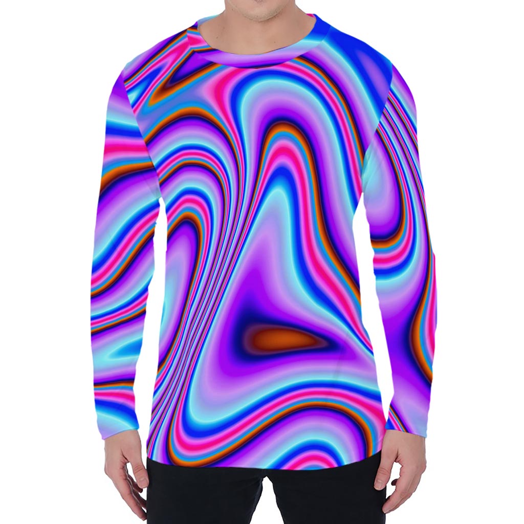 Purple Psychedelic Trippy Print Men's Long Sleeve T-Shirt