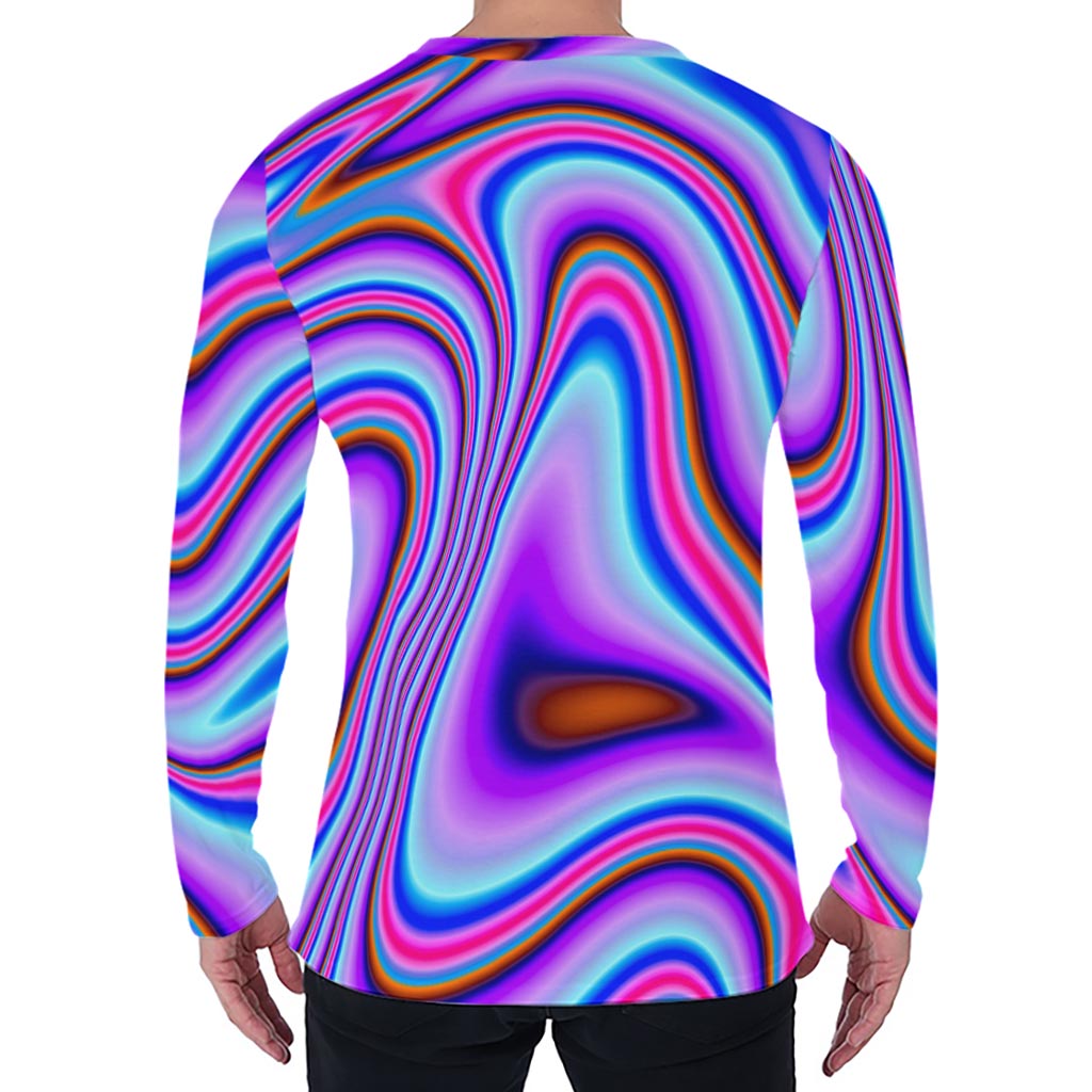 Purple Psychedelic Trippy Print Men's Long Sleeve T-Shirt