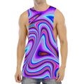 Purple Psychedelic Trippy Print Men's Muscle Tank Top