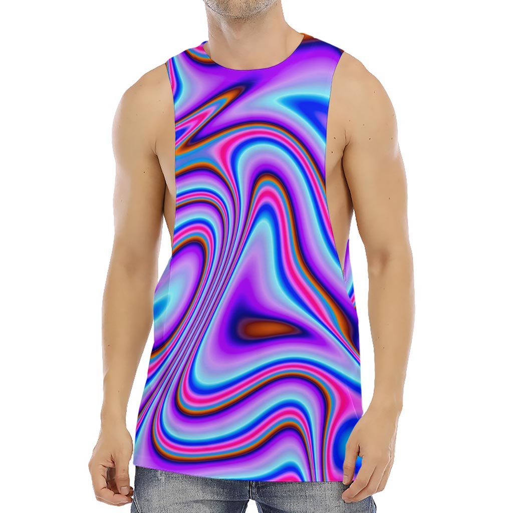 Purple Psychedelic Trippy Print Men's Muscle Tank Top