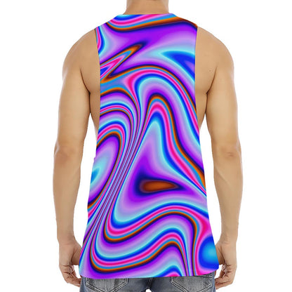 Purple Psychedelic Trippy Print Men's Muscle Tank Top