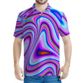 Purple Psychedelic Trippy Print Men's Polo Shirt