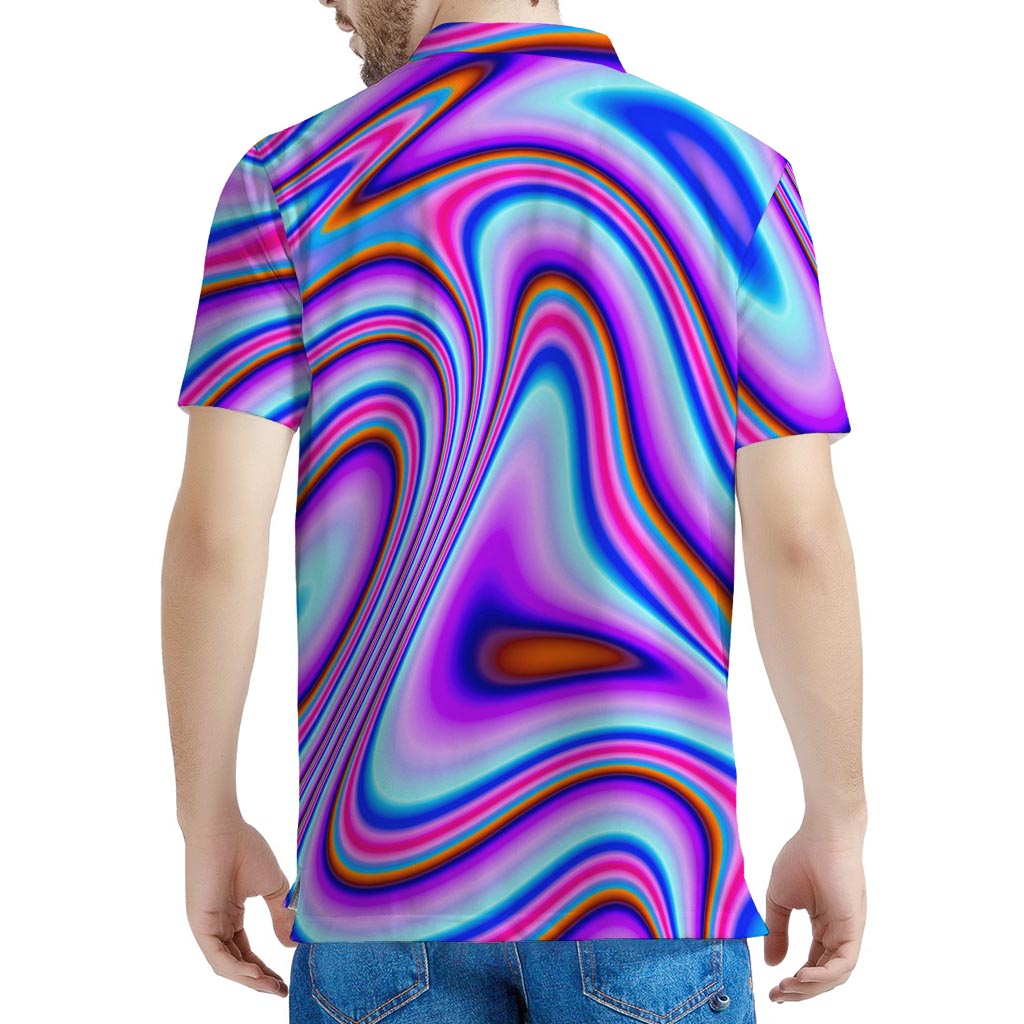 Purple Psychedelic Trippy Print Men's Polo Shirt