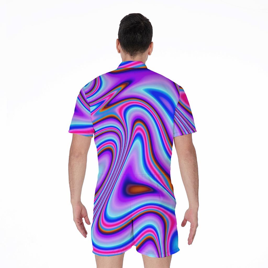 Purple Psychedelic Trippy Print Men's Rompers