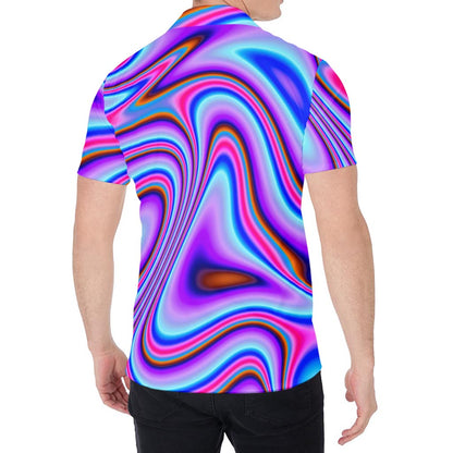 Purple Psychedelic Trippy Print Men's Shirt