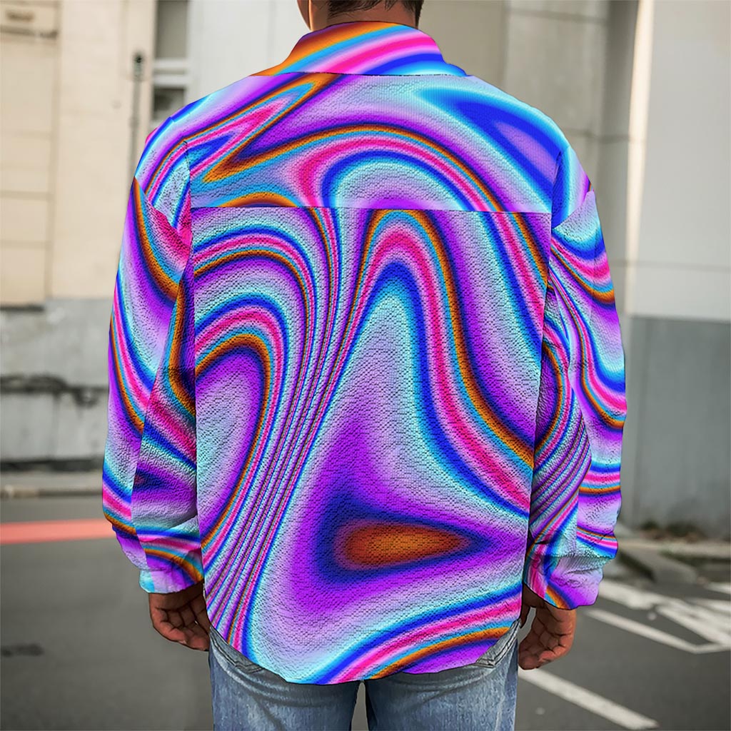 Purple Psychedelic Trippy Print Men's Shirt Jacket