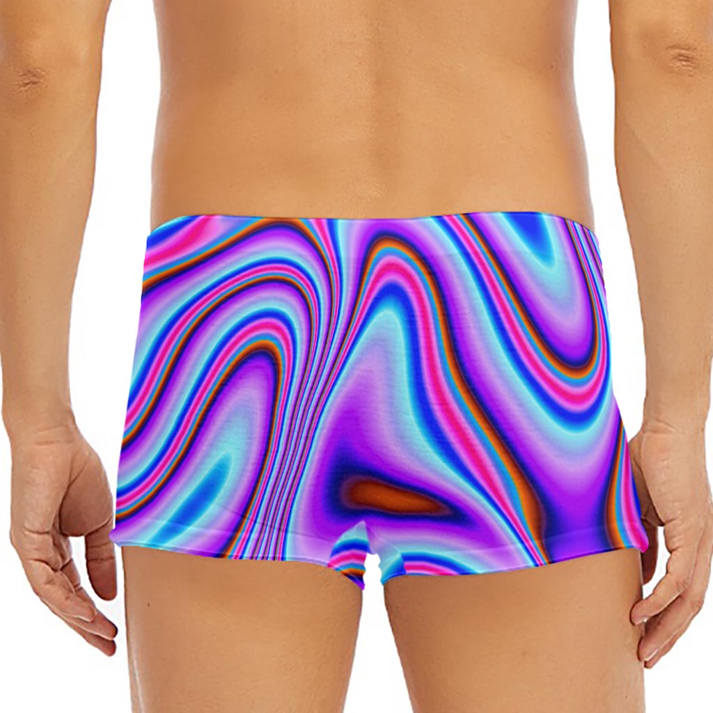 Purple Psychedelic Trippy Print Men's Short Boxer Briefs