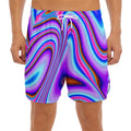 Purple Psychedelic Trippy Print Men's Split Running Shorts