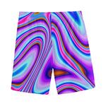 Purple Psychedelic Trippy Print Men's Sports Shorts