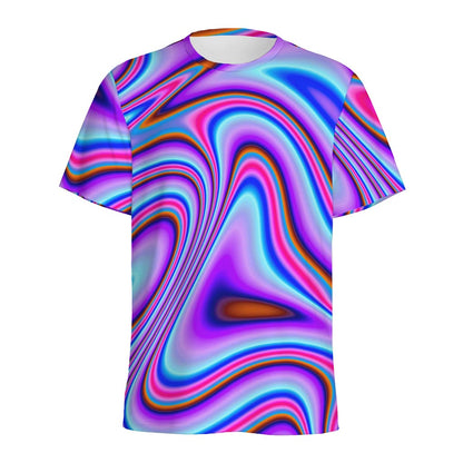 Purple Psychedelic Trippy Print Men's Sports T-Shirt