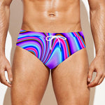 Purple Psychedelic Trippy Print Men's Swim Briefs