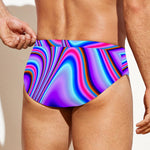 Purple Psychedelic Trippy Print Men's Swim Briefs